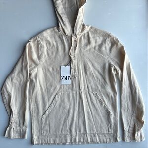 Zara Cream Men's Hoodie Shirt